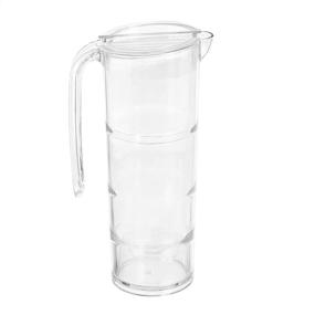 img 3 attached to Shatterproof 1.6-Quart Pitcher Set with 4 Nesting Cups - Amazon Basics Tritan Plastic, BPA-Free