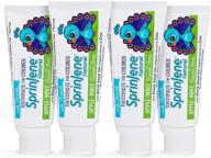 🍎 sprinjene natural 4-pack kids toothpaste: cavity protection, fresh breath, vegan/sls-free, apple mint flavor, 2+ years logo