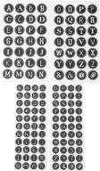 📝 chalkboard letter sticker - 144-pack round alphabet labels, uppercase and lowercase english letters and symbols, craft projects, scrapbooking, diy cards, 1.1 and 0.8 inches diameter logo