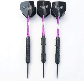 img 2 attached to CASLONEE Professional Exquisite Steel Tip Darts Set: 22 Grams with Hard Case, Aluminum Shafts, Black Coated Metal Barrels, and PET Flights