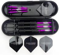 caslonee professional exquisite steel tip darts set: 22 grams with hard case, aluminum shafts, black coated metal barrels, and pet flights logo