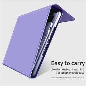 img 2 attached to 🔮 KenKe iPad Mini 4 / Mini 5 Keyboard Case with Pencil Holder – Detachable Wireless Bluetooth Keyboard Cover for iPad Mini 4th / 5th Gen (7.9 Inch 2015 / 2019 Model) in Purple