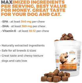 img 2 attached to 🐶 MAX Omega 3 Chews for Dogs – 54,000mg Jar. Allergy Support + Itchy Skin Relief + Shiny Coat + Hip Joint Supplement. High EPA & DHA + Vitamin E. Tasty Pet Treats with Fish Oil.