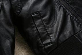 img 1 attached to 🧥 Budermmy Boys Zipper Coats: Stylish Faux Leather Motorcycle Moto Biker Jackets