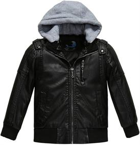 img 4 attached to 🧥 Budermmy Boys Zipper Coats: Stylish Faux Leather Motorcycle Moto Biker Jackets