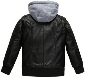 img 3 attached to 🧥 Budermmy Boys Zipper Coats: Stylish Faux Leather Motorcycle Moto Biker Jackets