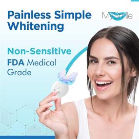 img 1 attached to MySmile Teeth Whitening Kit: Fast & Effective 10 Min Whitener with LED Light, 3 Non-Sensitive Gel & Tray to Remove Teeth Stains from Coffee, Drinks & Food