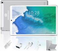 📱 10.1 inch android 9.0 quad core tablet | 4gb ram, 64gb storage | high def ips touchscreen | dual camera | silver logo