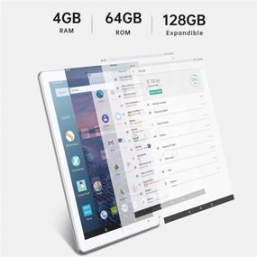 img 3 attached to 📱 10.1 inch Android 9.0 Quad Core Tablet | 4GB RAM, 64GB Storage | High Def IPS Touchscreen | Dual Camera | Silver