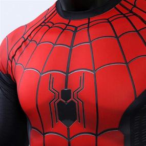 img 1 attached to 🕷️ Spider-Man Far from Home Men's Compression Shirt: Dynamic 3D Print T-Shirt for Superhero Fans