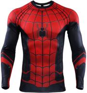 🕷️ spider-man far from home men's compression shirt: dynamic 3d print t-shirt for superhero fans logo