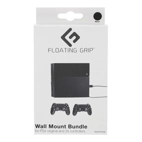 img 4 attached to Floating Grip PlayStation 4 Wall Mount Solution - Space-Saving Hanging Kit for PS4 Game Console & 2 Controllers (Bundle: Fits PS4 + 2x Controllers, Black)