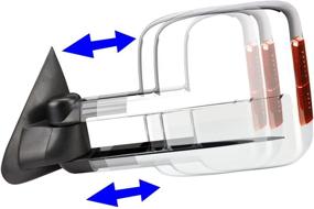 img 2 attached to DNA Motoring TWM-020-T999-CH-AM Pair Of Chrome Cover Towing Side Mirrors Compatible With 15-20 Silverado/Sierra 2500 HD 3500 HD Powered Heated Mirrors W/Turn Signal