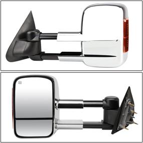 img 3 attached to DNA Motoring TWM-020-T999-CH-AM Pair Of Chrome Cover Towing Side Mirrors Compatible With 15-20 Silverado/Sierra 2500 HD 3500 HD Powered Heated Mirrors W/Turn Signal