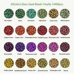 img 3 attached to 📿 Yholin Glass Seed Beads Supplies Kit: 6000pcs 4mm 6/0 Small Craft Seed Beads with Accessories for Jewelry Making - Matte Metallic Opaque Colors Waist Beads