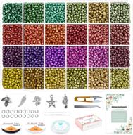 📿 yholin glass seed beads supplies kit: 6000pcs 4mm 6/0 small craft seed beads with accessories for jewelry making - matte metallic opaque colors waist beads logo