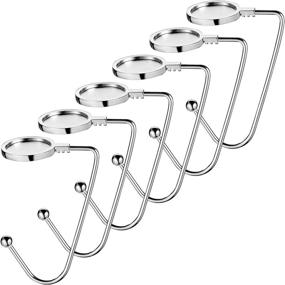 img 4 attached to 🧦 Oyydecor Christmas Stocking Holders for Mantle Hooks: Secure Non-Slip Fireplace Hangers for Festive Decor - 6 Pack Silver Set
