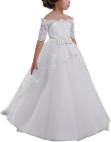 img 4 attached to Carat Elegant Flower Beading Communion Girls' Clothing in Dresses