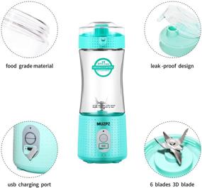 img 1 attached to 🍹 Muzpz Portable Blender Juicer Cup: USB Rechargeable, Perfect for Shakes and Smoothies on-the-go!