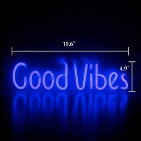 img 3 attached to 🌈 Good Vibes Neon Signs: Bedroom Decor Light Lamp for Room, Bar, Pub, Hotel, Party, Restaurant, Recreational Game Room Wall Art Decoration (19.6''×4.9'')