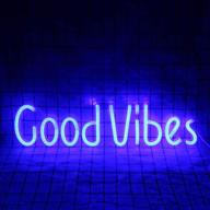 🌈 good vibes neon signs: bedroom decor light lamp for room, bar, pub, hotel, party, restaurant, recreational game room wall art decoration (19.6''×4.9'') логотип