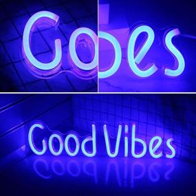 img 1 attached to 🌈 Good Vibes Neon Signs: Bedroom Decor Light Lamp for Room, Bar, Pub, Hotel, Party, Restaurant, Recreational Game Room Wall Art Decoration (19.6''×4.9'')