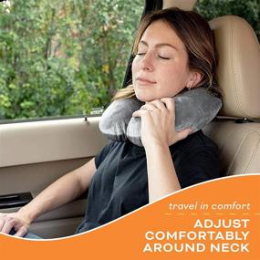 img 3 attached to ✈️ Crafty World Airplane Neck Pillow: Memory Foam Travel Pillow with Adjustable Soft Head Rest and Neck Support – Ultimate Comfort Master for Sleeping on Flights, Car Seats & Chairs