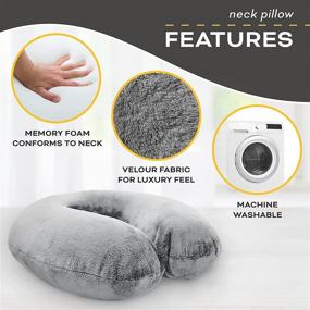 img 1 attached to ✈️ Crafty World Airplane Neck Pillow: Memory Foam Travel Pillow with Adjustable Soft Head Rest and Neck Support – Ultimate Comfort Master for Sleeping on Flights, Car Seats & Chairs