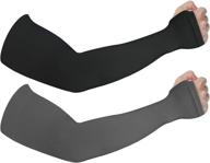 🌞 ultimate sun protection: 2 & 4 pairs of arm sleeves with thumb holes for men & women logo