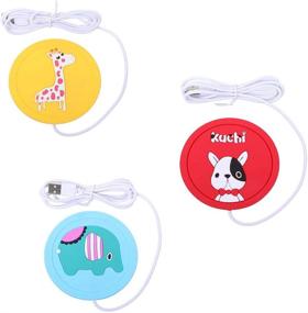 img 4 attached to 🔥 ZERIRA 3 Pcs Mug Warmer Mat: Portable Cartoon Silicone USB Beverage Warmers for Coffee Tea - Coaster Tray Pad Warmer for Home and Office