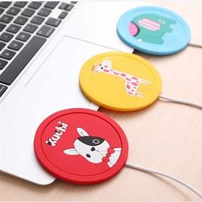 img 2 attached to 🔥 ZERIRA 3 Pcs Mug Warmer Mat: Portable Cartoon Silicone USB Beverage Warmers for Coffee Tea - Coaster Tray Pad Warmer for Home and Office