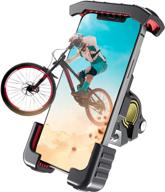 🚲 bike phone mount, motorcycle phone holder with anti shake feature, ultra-stable 360° rotatable mountain bike phone holder compatible with iphone 12 11 pro max, galaxy s21, s10, s9 and more 4.7"-6.8" cellphone -b logo