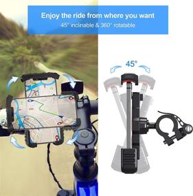 img 1 attached to 🚲 Bike Phone Mount, Motorcycle Phone Holder with Anti Shake Feature, Ultra-Stable 360° Rotatable Mountain Bike Phone Holder Compatible with iPhone 12 11 Pro Max, Galaxy S21, S10, S9 and More 4.7"-6.8" Cellphone -B