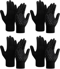 img 4 attached to 🧤 Stay Warm and Connected with Touchscreen Winter Gloves for Men - Anti-Slip Stretchy Accessories