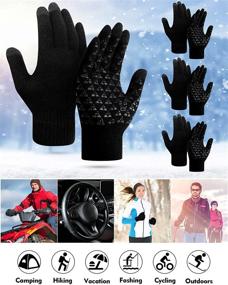 img 1 attached to 🧤 Stay Warm and Connected with Touchscreen Winter Gloves for Men - Anti-Slip Stretchy Accessories