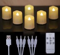 🕯️ owlbay 6 pcs 1.8”h flameless votive candles with remote and charging cable, rechargeable led tealight candles, long-lasting & sturdy tea light, perfect for pumpkin/bar/party decor - battery operated логотип