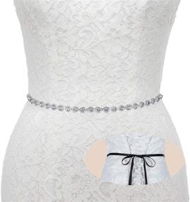 img 3 attached to 💎 Sparkling Bridal Wedding Thin Rhinestone Belt: A Must-Have for Women's Belts Collection