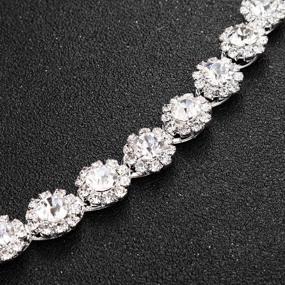 img 1 attached to 💎 Sparkling Bridal Wedding Thin Rhinestone Belt: A Must-Have for Women's Belts Collection