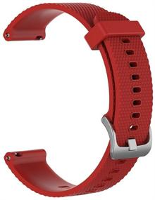 img 2 attached to 🔴 Красный силиконовый заменяемый ремешок для спортивных часов Garmin Vivomove HR Premium - совместим с Meifox, премиум, малый размер.