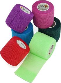 img 2 attached to 🏋️ Elasti-Wrap 2 Inch Breathable, Self-Adherent, Self Adhesive Cohesive Bandage Vet Wrap Assorted Colors - (6, 12, 18 & 24 Packs) - 6 Rolls - Improved SEO