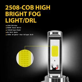 img 1 attached to 🚘 AUXLIGHT H7 H7LL LED Fog Light Bulbs 6000K Xenon White - Super Bright COB Chips for Cars, Trucks (Pack of 2)