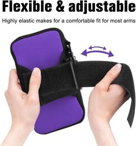 img 1 attached to Running Armband for iPhone 13 11 Pro 11 XS XR 8, Galaxy S20 S10 S9 - Innens Sports Phone Holder with Adjustable Band, Earphone Jack, Perfect for Hiking, Biking, Walking - 6.1inch Purple