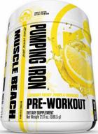 💪 pump iron pre workout for men and women: a powerful preworkout supplement with amino energy, nitrates, amino acids, beta alanine | lemon drop flavor logo