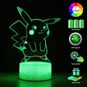 img 3 attached to 🌟 3D Anime Night Light-LED Illusion Lamp: 16 Color Change Table Lamp with Remote Control - Perfect Christmas Birthday Gift for Kids Room Decor