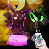 🌟 3d anime night light-led illusion lamp: 16 color change table lamp with remote control - perfect christmas birthday gift for kids room decor логотип