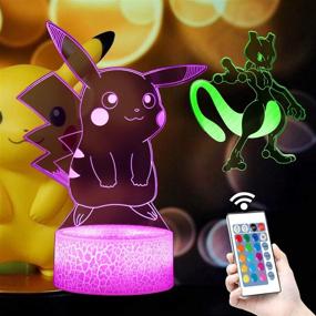 img 4 attached to 🌟 3D Anime Night Light-LED Illusion Lamp: 16 Color Change Table Lamp with Remote Control - Perfect Christmas Birthday Gift for Kids Room Decor