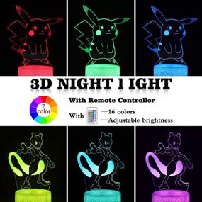 img 2 attached to 🌟 3D Anime Night Light-LED Illusion Lamp: 16 Color Change Table Lamp with Remote Control - Perfect Christmas Birthday Gift for Kids Room Decor