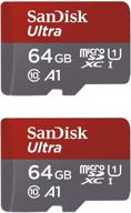 enhanced storage power: sandisk 64gb x2 (128gb) microsdxc ultra uhs-1 memory card logo