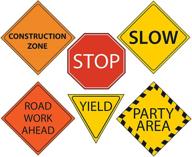 🚧 construction party sign cutouts: transform your event with these decorative traffic signs logo