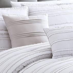 img 1 attached to 🛏️ Elite Collection Comforter Set in Boston-White/Gray, King Size - 6 Piece by Riverbrook Home